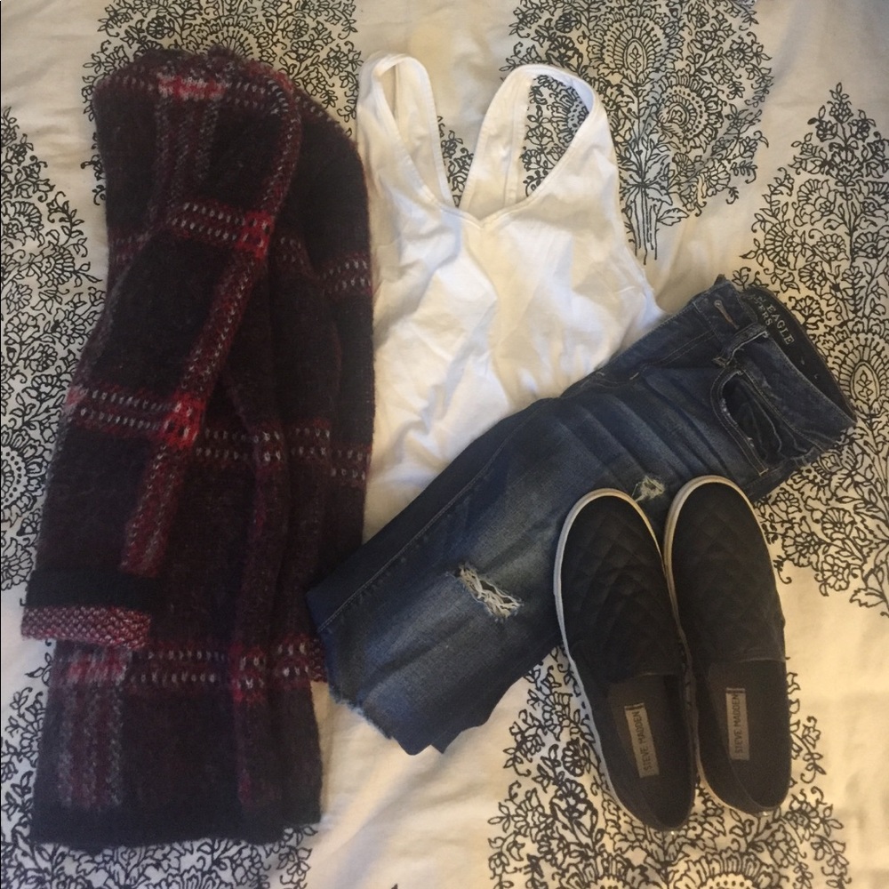 Free People White Tank With Criss Cross Style Back