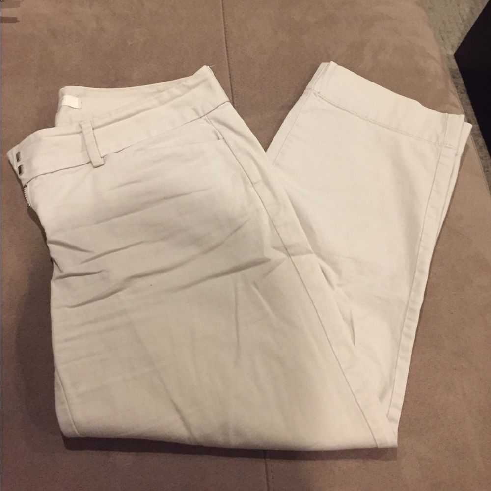 LOFT cropped pants - khaki - size 0