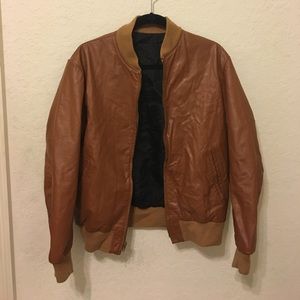 Vintage leather bomber jacket