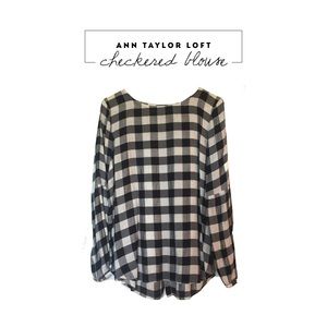 LOFT Checkered Blouse