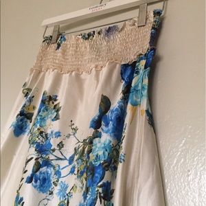 Silk floral print maxi skirt