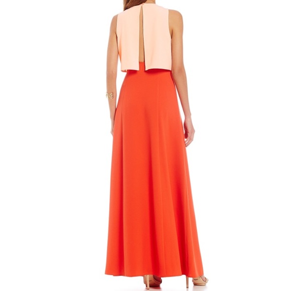 Gianni Bini Zetta Two Tone Popover Maxi Dress PROM - Picture 2 of 3