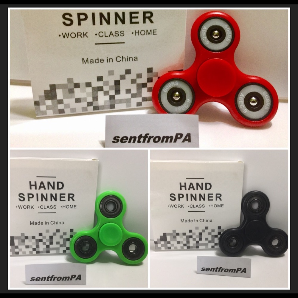 Fidget Spinner 3 Pack RED GREEN BLACK EDC ADHD