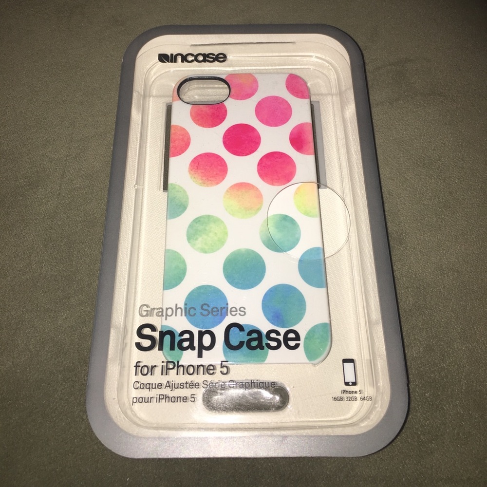 iPhone 5/5s White with Pink/Blue Polkadot Case