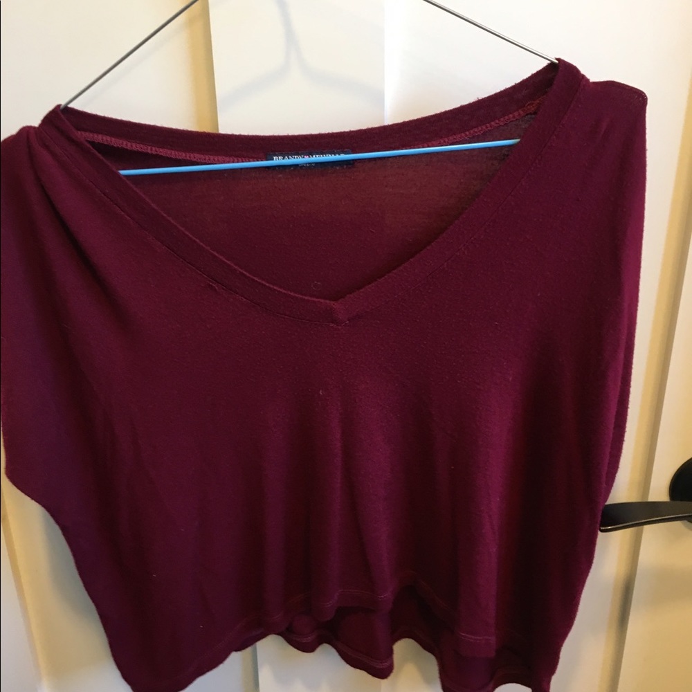 brandy mellville cropped red tshirt