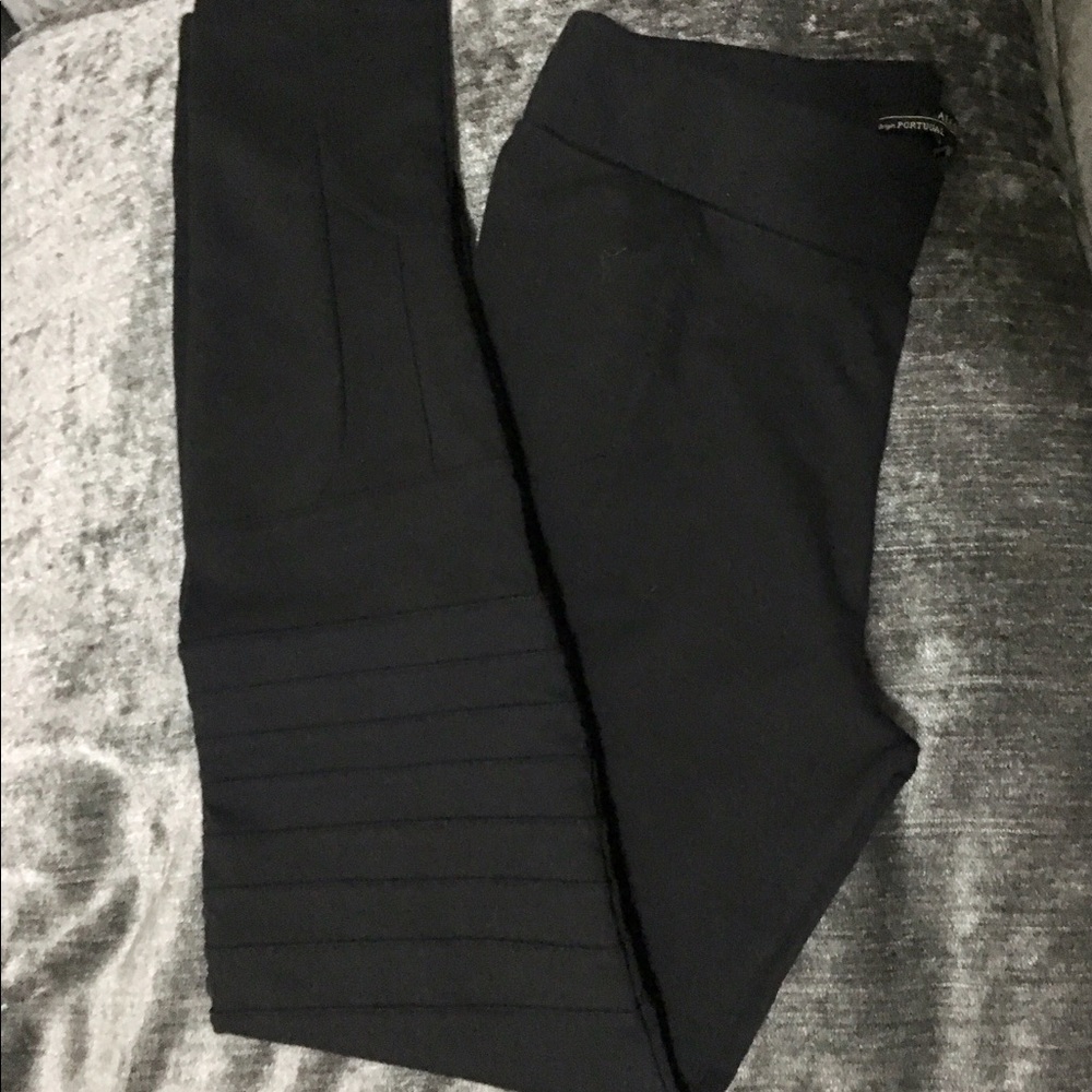 Black Ponte All Saints Motorcycle Leggings