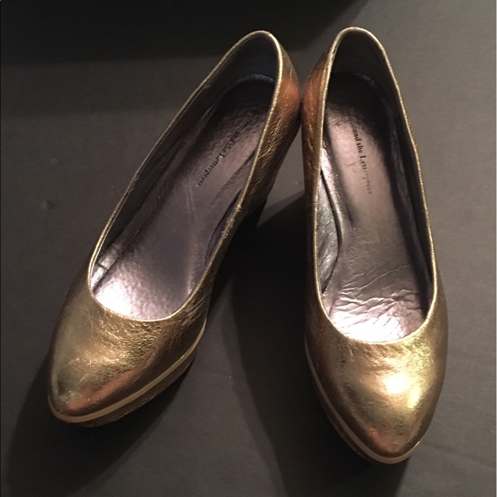 Platform shoes from Anthropologie-Vintage Gold