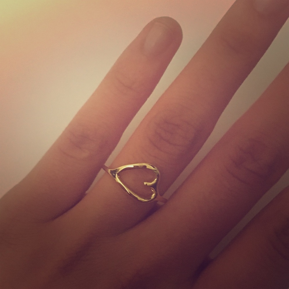 Simple 'Eternal Love' Metal Heart Ring