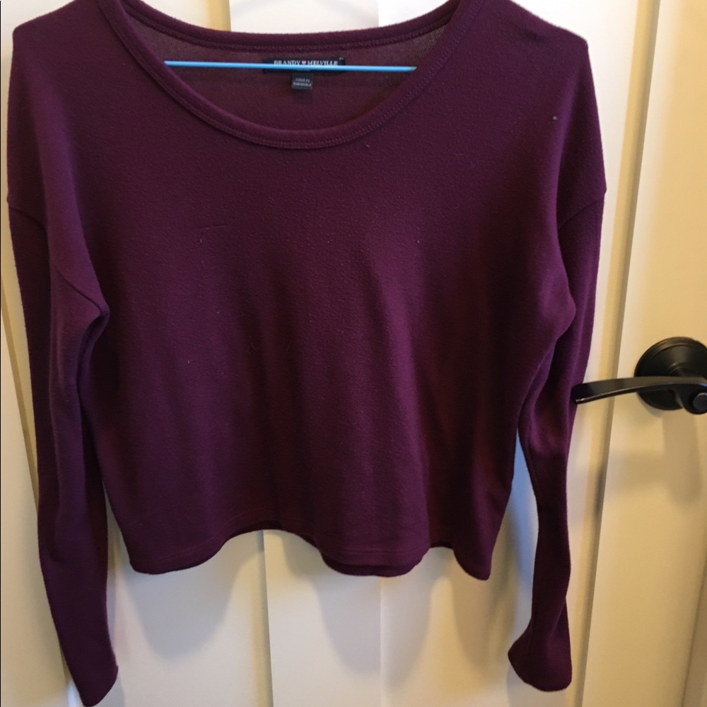 brandy  melville red long sleeve shirt