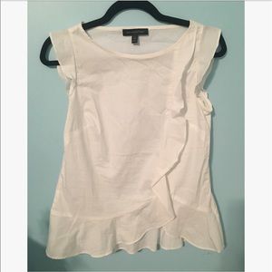 white ruffle top