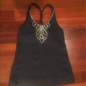 Banana Republic Embroidered Cross Back Top