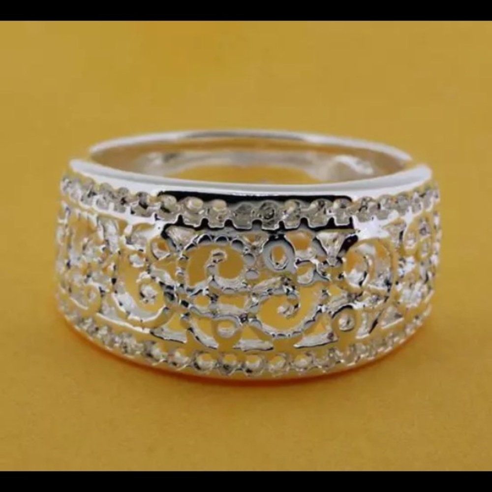 MWT STERLING SILVER FILIGREE RING 9