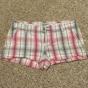 Pink Plaid Shorts, Size 29