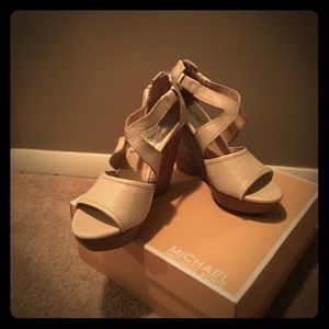Michael Kors wedged vanilla sandals