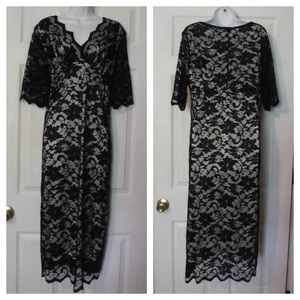 Black lace dress with built-in slip