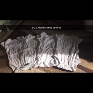 (11) White Onesies Sizes 3-6 Months.