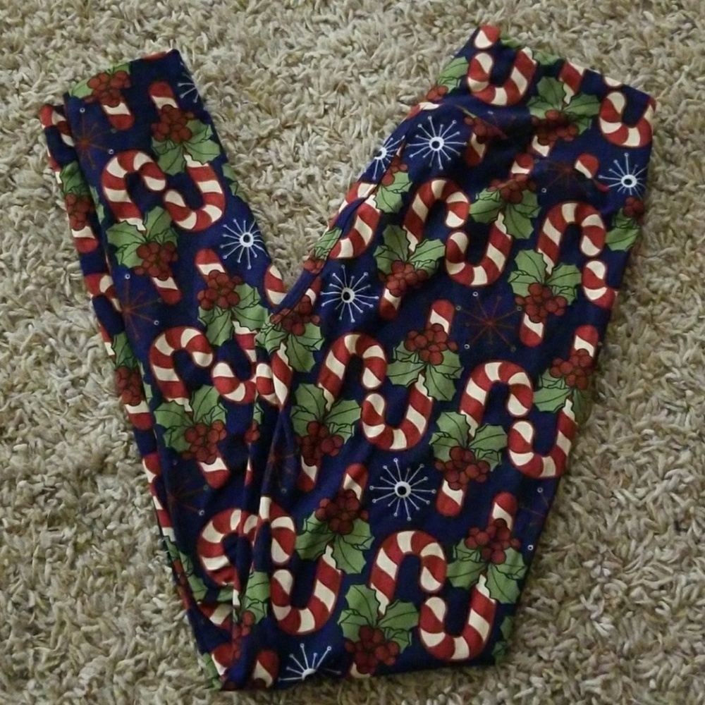 Lularoe christmas candy cane leggings