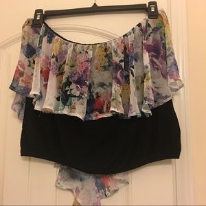 Floral crop/tube top
