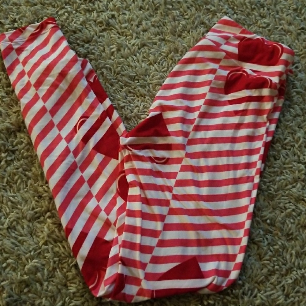 Valentines stripe leggings lularoe