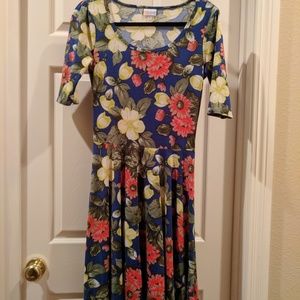 LuLaRoe S Nicole - blue with flowers