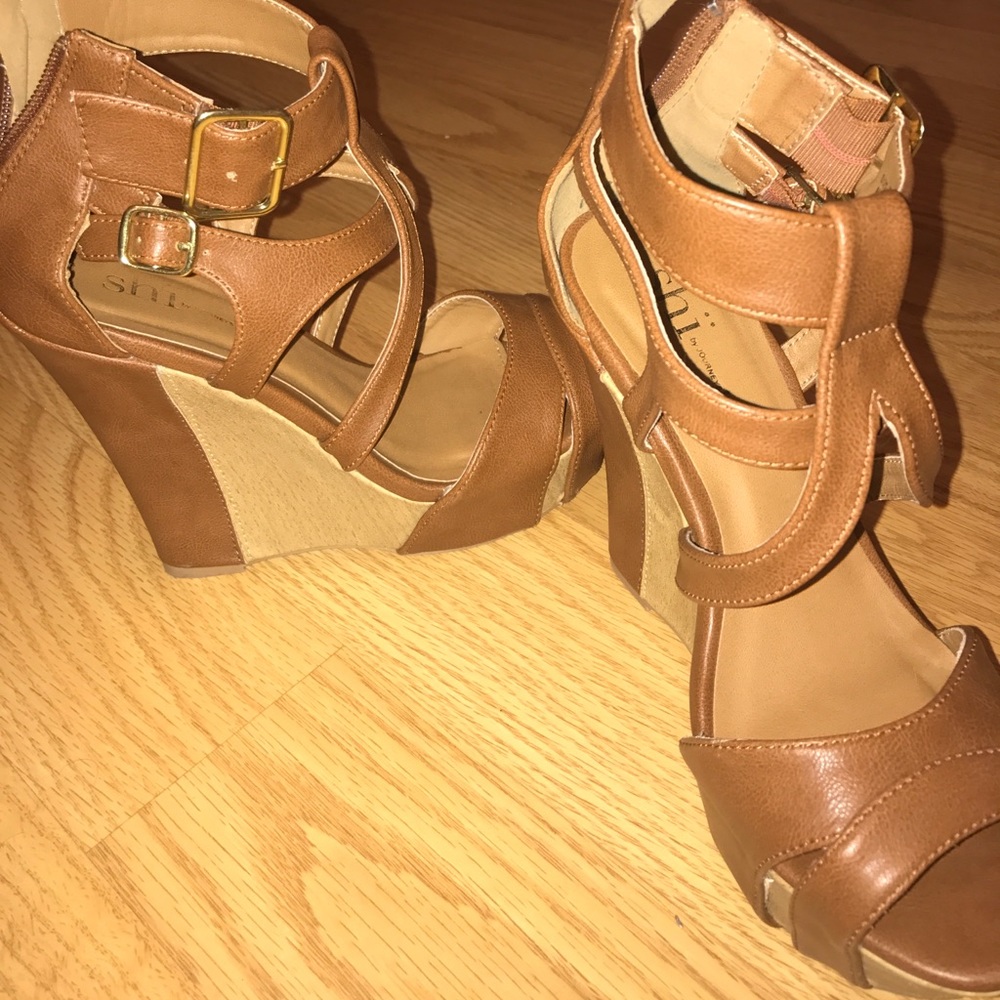 Tan Wedge Sandals