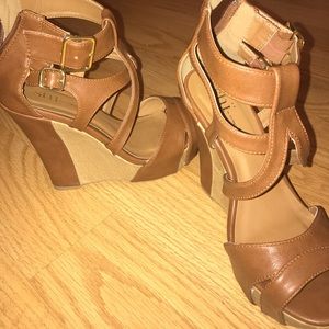 Tan Wedge Sandals