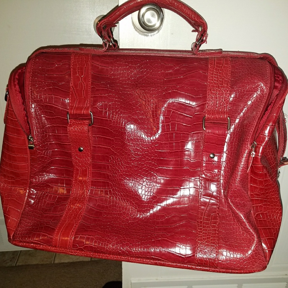 EUC Large Red expandable weekender