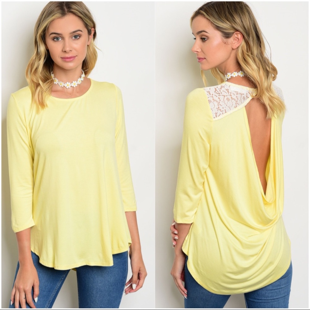 ⭐️HP 3/19⭐️💕Yellow top with Ivory Lace 🌸