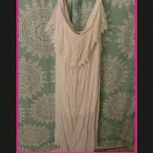 Strapless white maxi dress