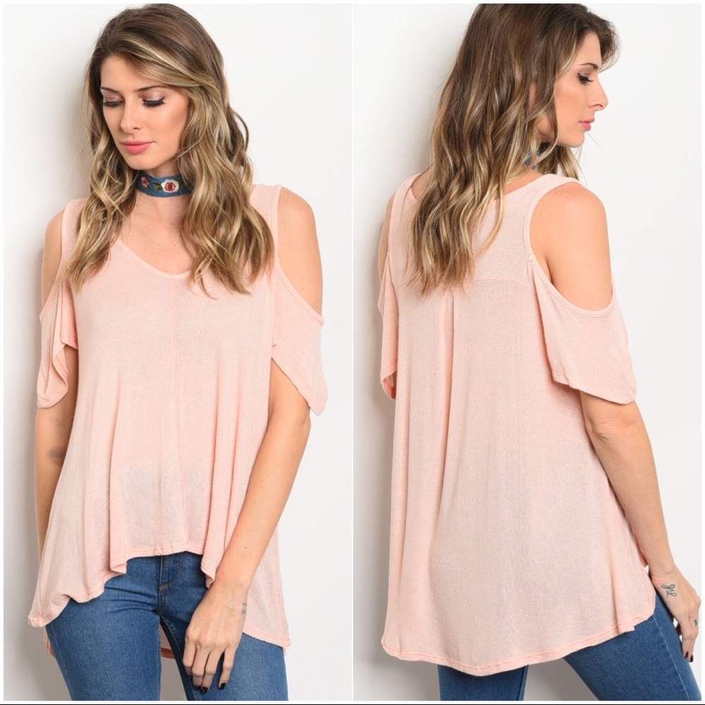 🎀Peach Open Shoulder Top🌺