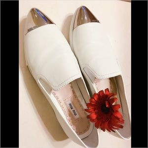 miu miu metal cap toe sneaker