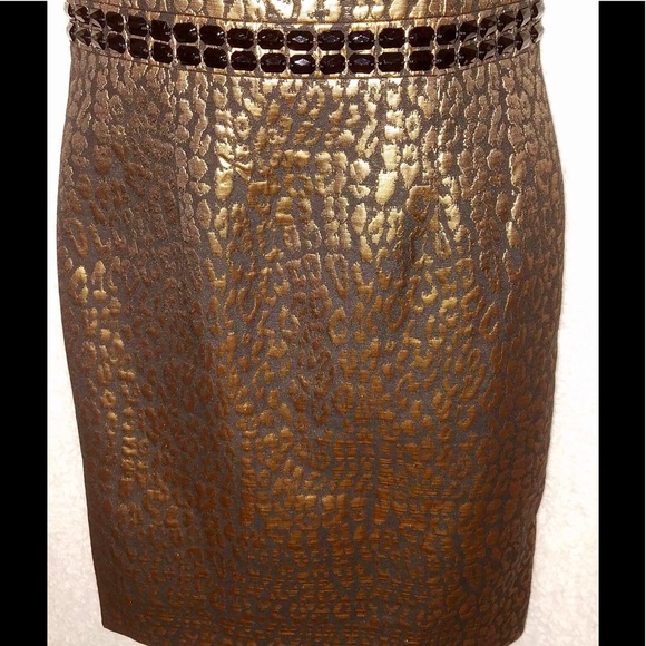 Kasper Size 8 Gold & Black Jeweled Textured Dress - Picture 3 of 6