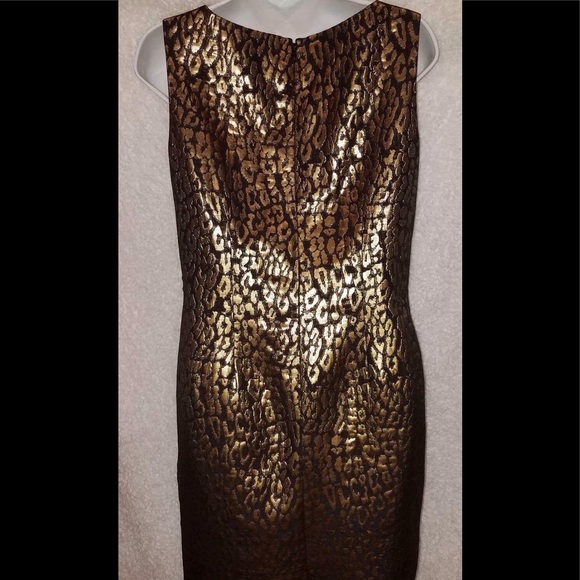 Kasper Size 8 Gold & Black Jeweled Textured Dress - Picture 5 of 6