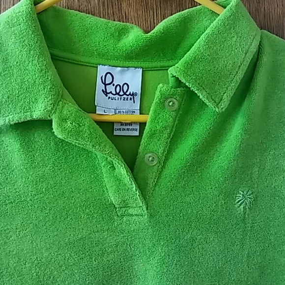 Incredible Vintage Lime Green Terry Lilly Polo - Picture 2 of 3