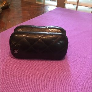 Black Quilted Chanel Sunglass case