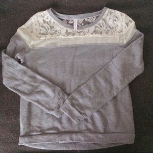 Xhilaration Tops - Cute Lace Shoulder Sweatshirt Xhilaration Tops - Cute Lace Shoulder Sweatshirt