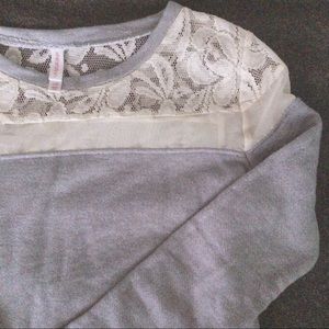 Xhilaration Tops - Cute Lace Shoulder Sweatshirt Xhilaration Tops - Cute Lace Shoulder Sweatshirt