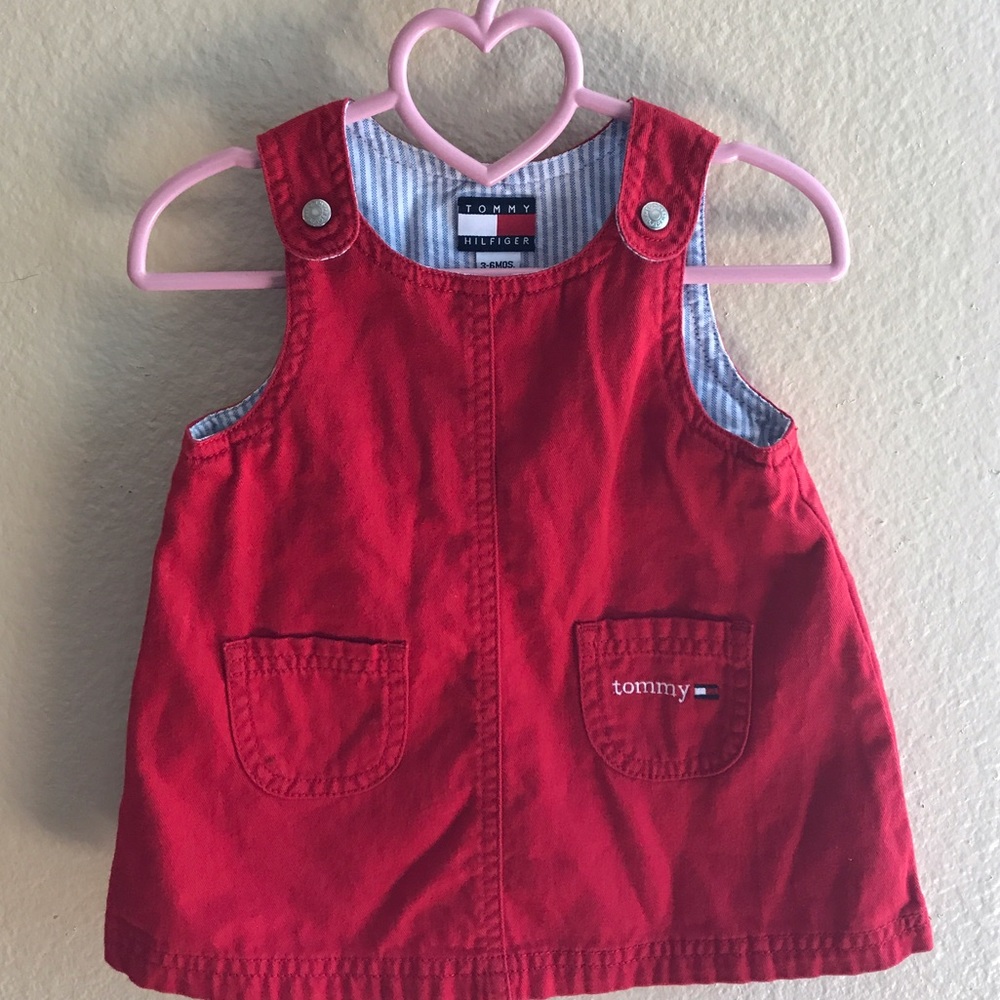 Tommy Hilfiger red overall dress.
