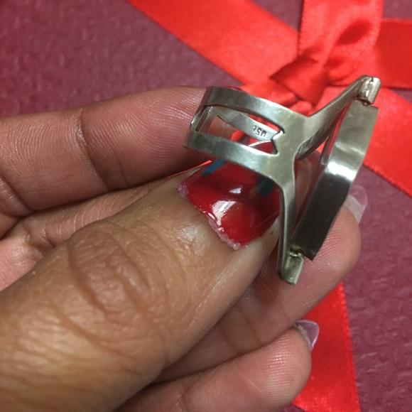 Imported Peru turning stone .950 silver ring - Picture 3 of 4