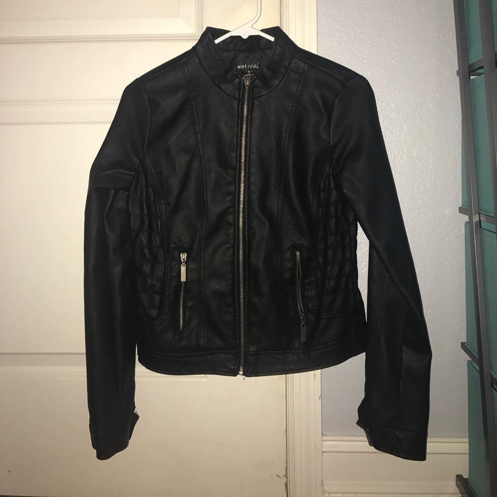 A leather jacket from Wet Seal! Gently used!