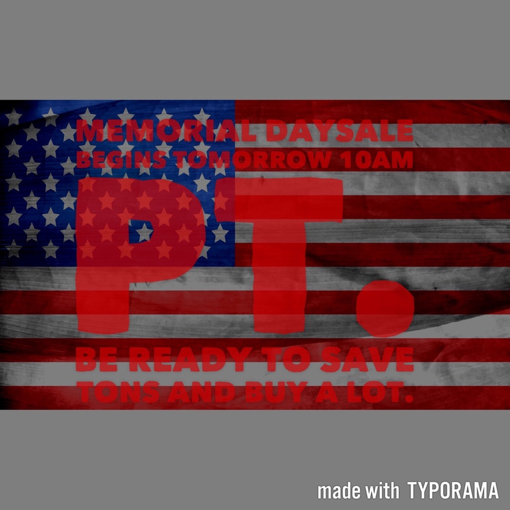 Memorial Day Sale Begins tomorrow until June 2nd