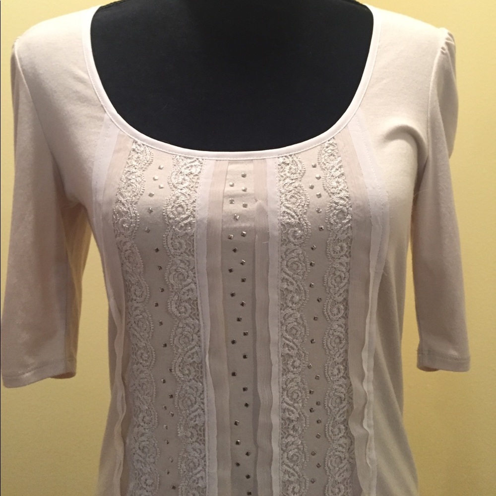 White House Black Market Cream Blouse