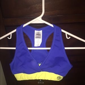 Zumba Fitness blue and yellow v bra