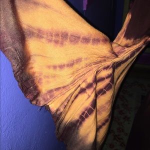 Warm tones tie-dye sarong dress
