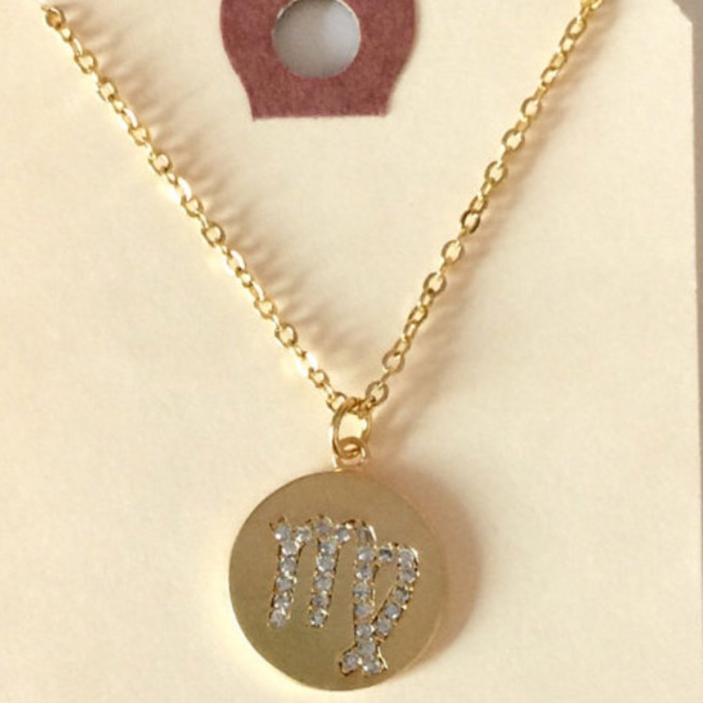 CZ Zodiac Disc Necklace