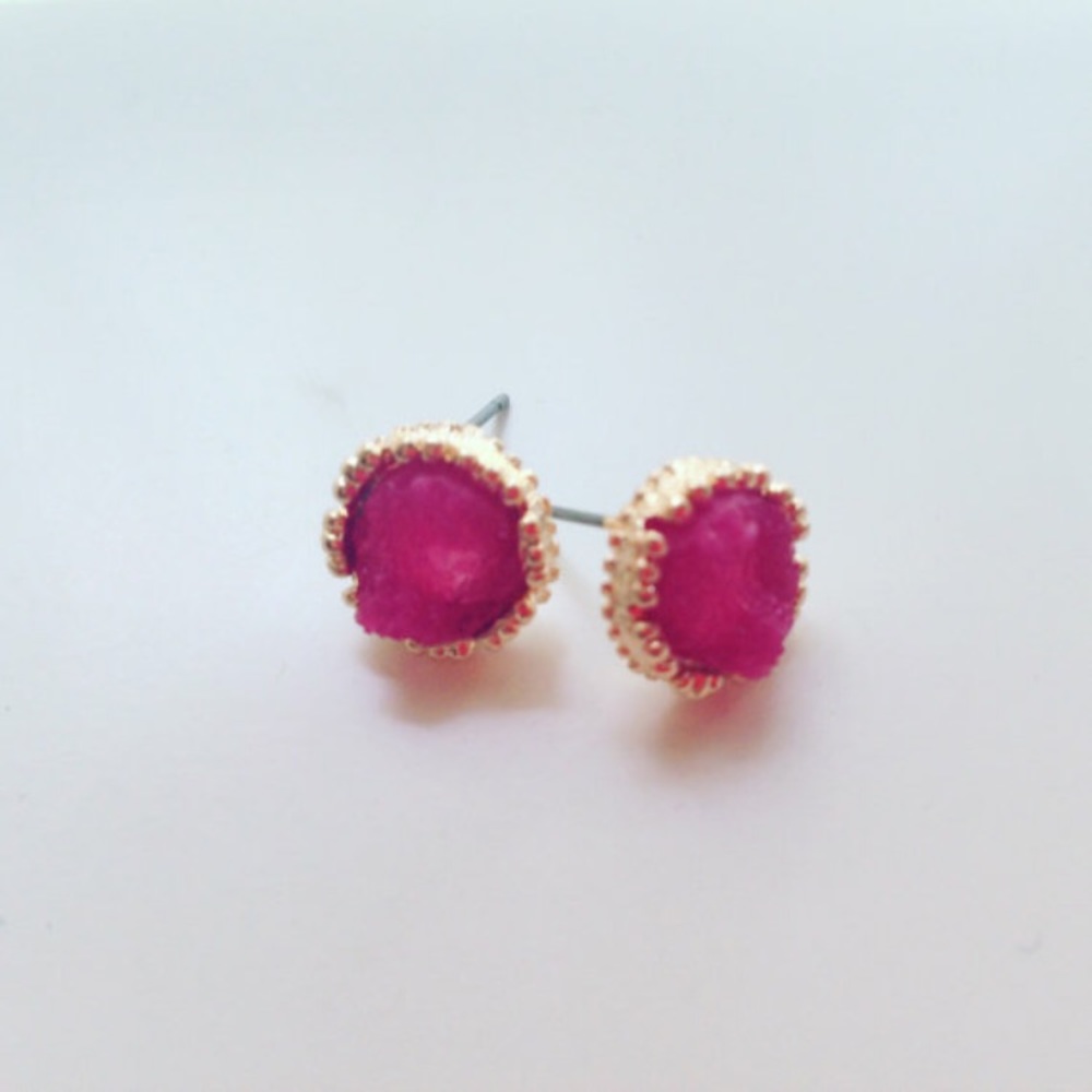 Round Druzy Studs