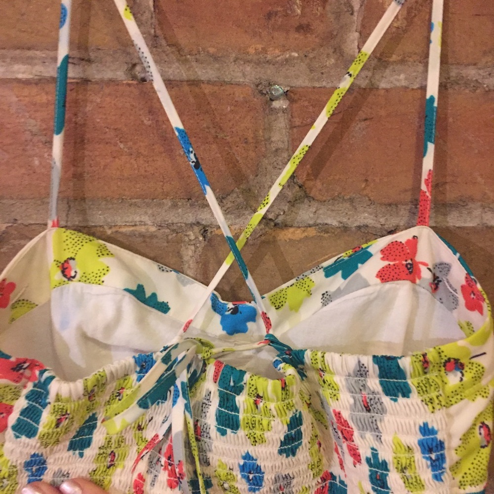 AEO White Floral Corset Top Summer Sundress - Picture 4 of 7