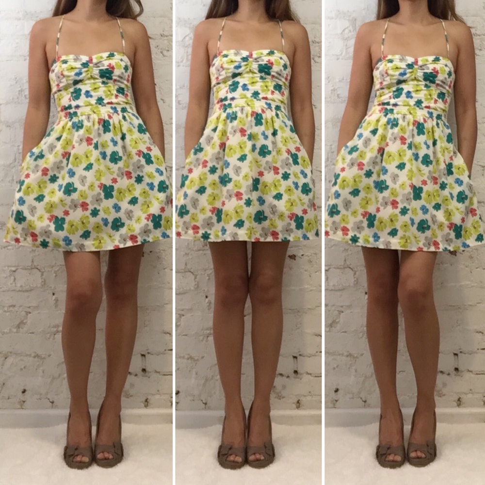 AEO White Floral Corset Top Summer Sundress - Picture 7 of 7