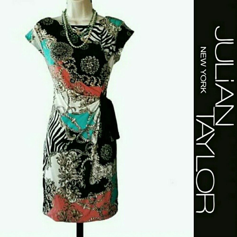 Julian Taylor Mixed Print Dress