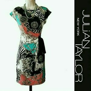 Julian Taylor Mixed Print Dress
